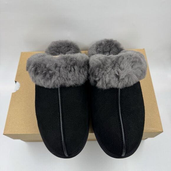 Ugg Australia Women’s Scuffette II Slippers – Suede Black/Grey – Size 8 New - Picture 8 of 16